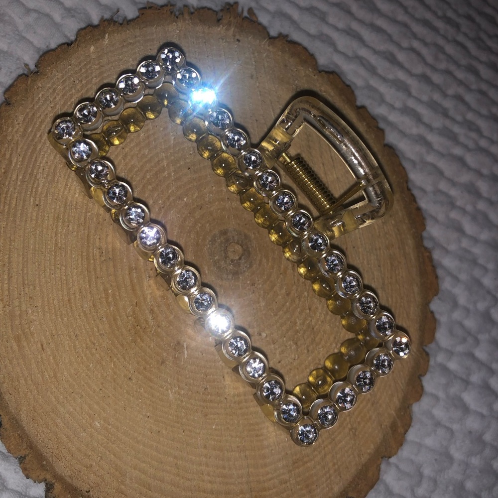 Rhinestone Large Rectangular Claw Clip - Picture 2 of 3